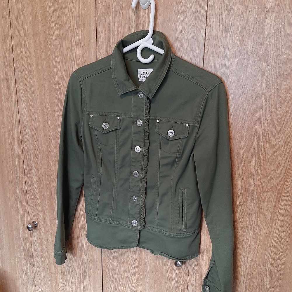 Olive Green Denim Jacket!